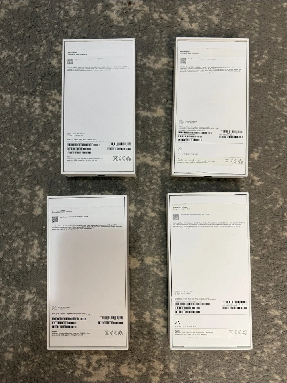 Bundle Apple iPhone 15 Pro Max in Black and Deep Purple - Factory Boxes (4)